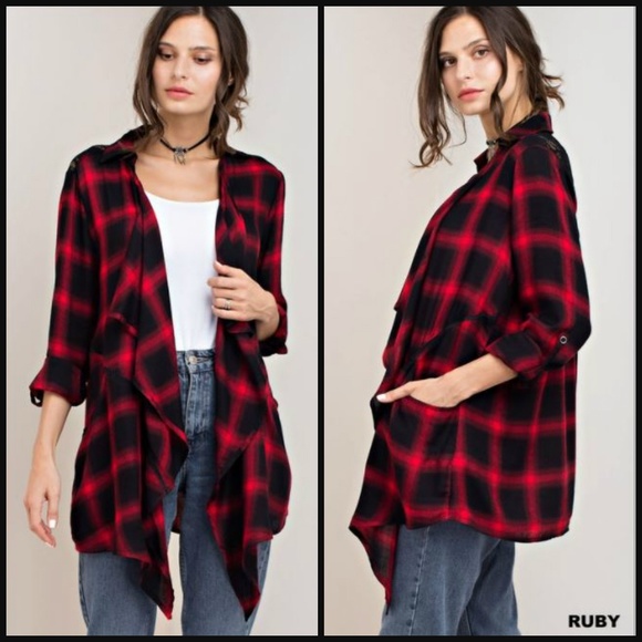 TOP RATED🌟LAST 1! Lace Mix Plaid Cardigan - Picture 2 of 6